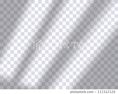 Realistic long shadow overlay effect of window isolated on transparent background. Abstract silhouette soft blurry shadow of vertical blinds on wall. Blank vector sun light shade. Scene of lighting 111322128