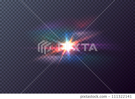 Vector red front sun lens flare transparent special light effect. Abstract in motion flare blur glow glare. Isolated transparent background design element. Star flash with rays and spotlight Vector red front sun lens flare transparent special light effect. Abstract in motion flare blur glow glare. Isolated transparent background design element. Star flash with rays and spotlight 111322141