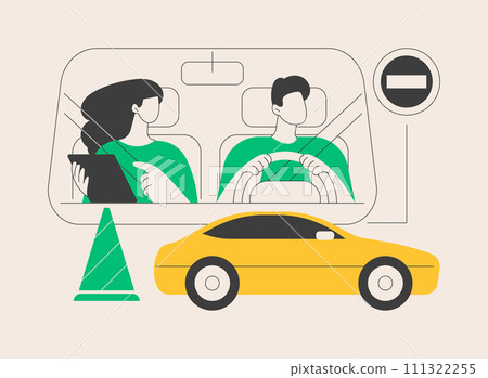 Driving lessons abstract concept vector illustration. Driving lessons abstract concept vector illustration. 111322255