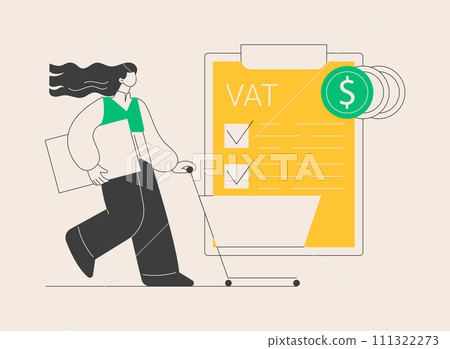 Value added tax system abstract concept vector illustration. 111322273