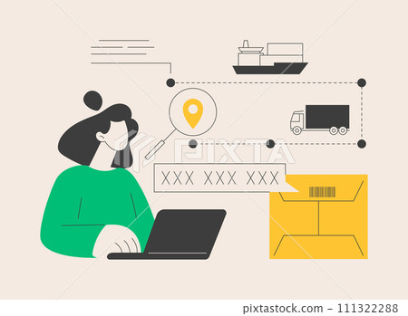 Post service tracking abstract concept vector illustration. 111322288