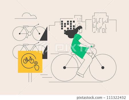 Bike sharing abstract concept vector illustration. 111322432