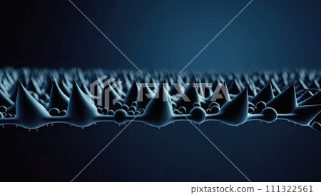 AI-generated content. Coronavirus COVID-19 virus under a microscope in a blood sample. Virus X. Bacterial outbreak. New, unknown virus cells. Flu. Engineering virus, scientific biology. Disease 111322561