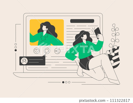 Blog abstract concept vector illustration. 111322817