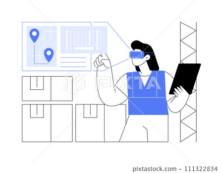 AR in business logistics isolated cartoon vector illustrations. AR in business logistics isolated cartoon vector illustrations. 111322834