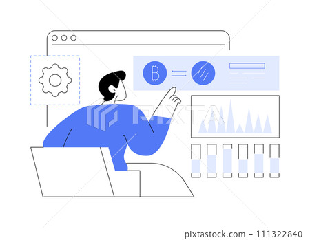 Crypto community manager isolated cartoon vector illustrations. Crypto community manager isolated cartoon vector illustrations. 111322840