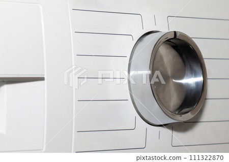 Close-Up View of a Washing Machine Control Panel With Various Program Options. Close-Up View of a Washing Machine Control Panel With Various Program Options. 111322870