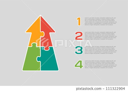 Diagram infographic 4 steps, arrow up puzzle 111322904