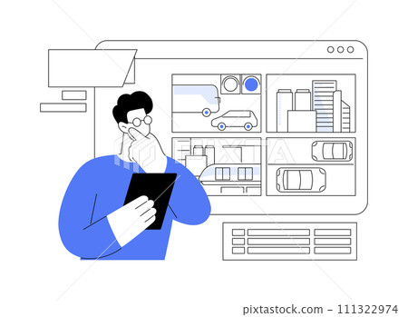 Security monitoring and analysis isolated cartoon vector illustrations. Security monitoring and analysis isolated cartoon vector illustrations. 111322974