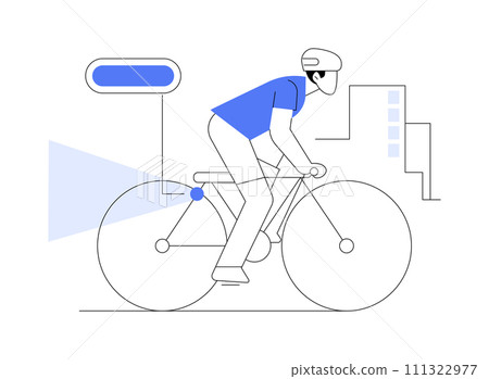 Bicycle smart brake sensor isolated cartoon vector illustrations. Bicycle smart brake sensor isolated cartoon vector illustrations. 111322977