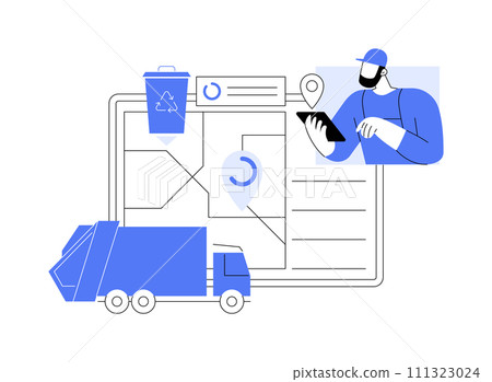 Smart waste collection isolated cartoon vector illustrations. 111323024