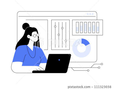 Analyzing data isolated cartoon vector illustrations. 111323038