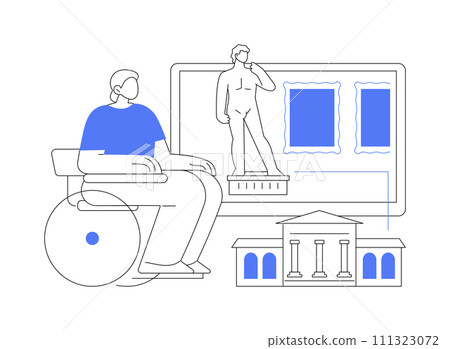 Museum virtual tour isolated cartoon vector illustrations. 111323072