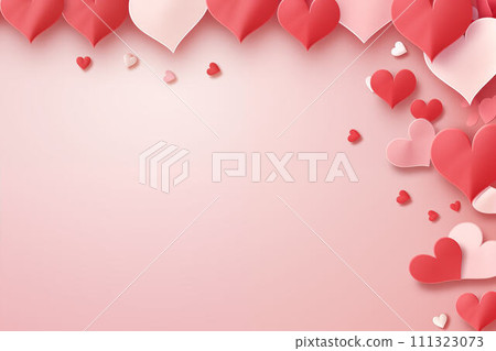 AI-generated content. Red paper hearts isolated on white background AI-generated content. Red paper hearts isolated on white background 111323073
