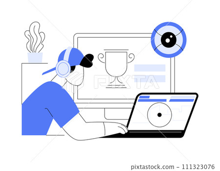 Computer video games isolated cartoon vector illustrations. Computer video games isolated cartoon vector illustrations. 111323076