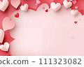 AI-generated content. Red paper hearts isolated on white background 111323082