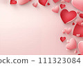 AI-generated content. Red paper hearts isolated on white background 111323084
