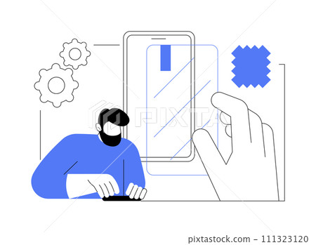 Smartphone screen protectors isolated cartoon vector illustrations. 111323120