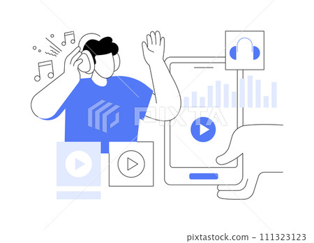 Headphones isolated cartoon vector illustrations. Headphones isolated cartoon vector illustrations. 111323123