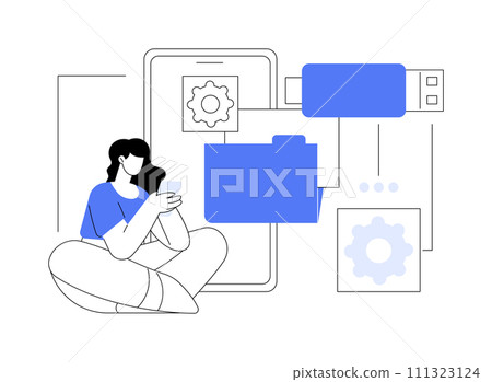 USB OTG flash drive isolated cartoon vector illustrations. USB OTG flash drive isolated cartoon vector illustrations. 111323124