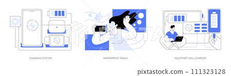 Electronics accessories and supplies isolated cartoon vector illustrations se 111323128