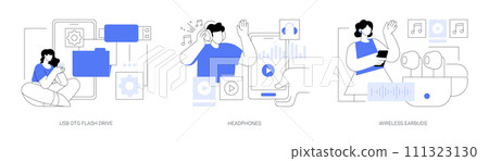 Gadgets and accessories isolated cartoon vector illustrations se Gadgets and accessories isolated cartoon vector illustrations se 111323130