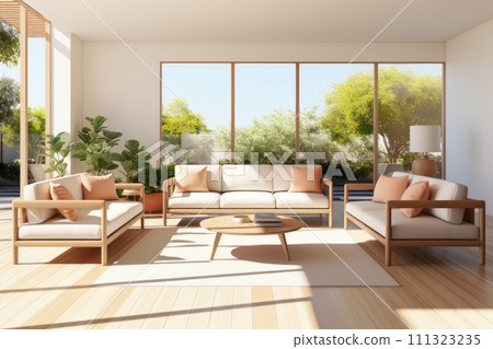 AI-generated content. Stylish Scandinavian Apartment. Cozy and Homely Vibe with Contemporary Furniture 111323235