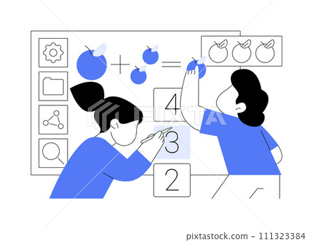Interactive whiteboard isolated cartoon vector illustrations. 111323384