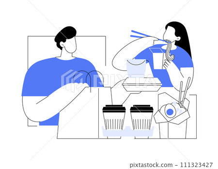 Take away food isolated cartoon vector illustrations. 111323427