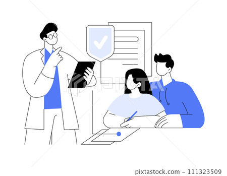 Selling insurance isolated cartoon vector illustrations. Selling insurance isolated cartoon vector illustrations. 111323509
