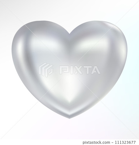 Holographic mother-of-pearl heart. Opal heart shape. Magic love talisman. 111323677