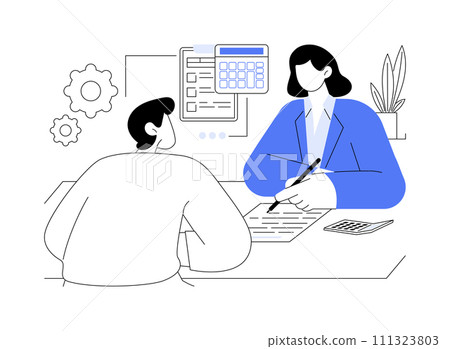 Tax consultant isolated cartoon vector illustrations. Tax consultant isolated cartoon vector illustrations. 111323803