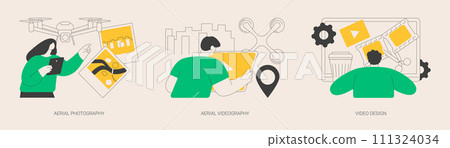 Commercial shooting abstract concept vector illustrations. 111324034