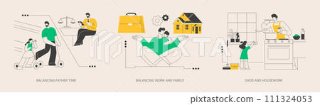Happy family abstract concept vector illustrations. 111324053