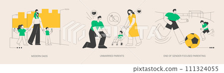 Parenting roles abstract concept vector illustrations. 111324055