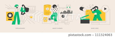 Pop culture abstract concept vector illustrations. 111324063