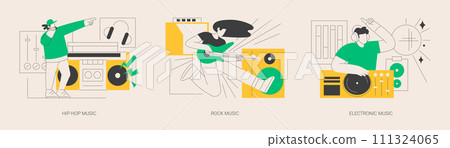 Music preference abstract concept vector illustrations. 111324065