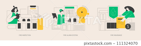 Fire prevention abstract concept vector illustrations. Fire prevention abstract concept vector illustrations. 111324070