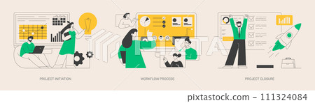 Project implementation abstract concept vector illustrations. Project implementation abstract concept vector illustrations. 111324084