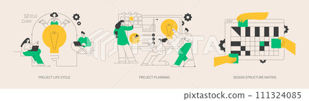 Project life cycle abstract concept vector illustrations. 111324085
