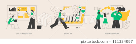 Reputation management abstract concept vector illustrations. 111324097