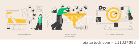 Internet advertising abstract concept vector illustrations. 111324098