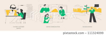 Enterprise communication abstract concept vector illustrations. Enterprise communication abstract concept vector illustrations. 111324099