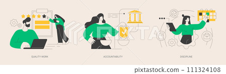 Employee performance abstract concept vector illustrations. 111324108