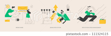 Brand public relations abstract concept vector illustrations. 111324115
