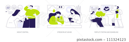 Preventive care abstract concept vector illustrations. 111324123