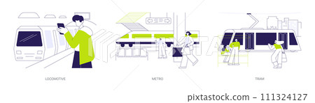 Railborne Evs abstract concept vector illustrations. Railborne Evs abstract concept vector illustrations. 111324127