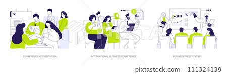 International business conference abstract concept vector illustrations. 111324139