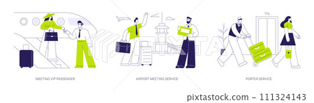 First class travel abstract concept vector illustrations. First class travel abstract concept vector illustrations. 111324143