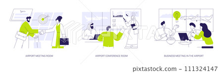 Business meeting in the airport abstract concept vector illustrations. 111324147